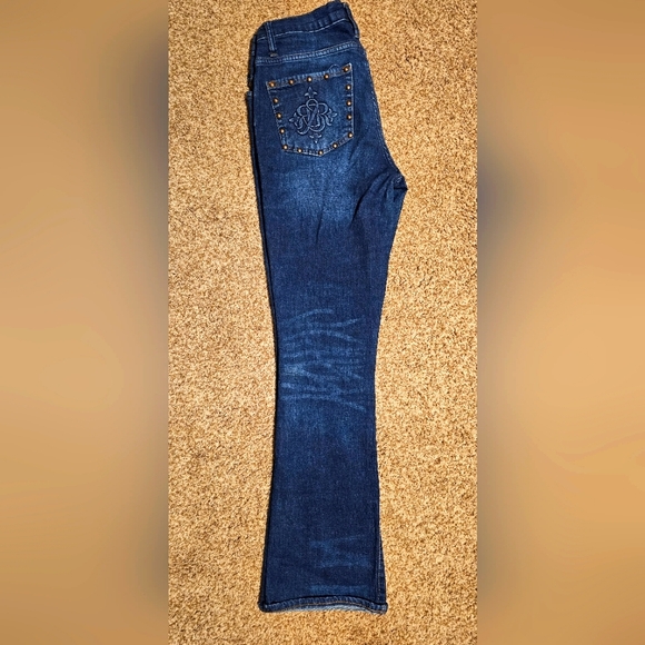 Womens ROCK & REPUBLIC "Kassandra" Dark Distressed Denim Jeans size 10 (30x30) - Picture 3 of 15